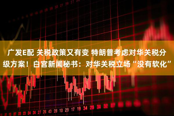 广发E配 关税政策又有变 特朗普考虑对华关税分级方案!白宫新闻秘书:对华关税立场“没有软化”