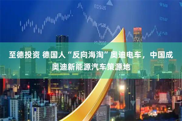 至德投资 德国人“反向海淘”奥迪电车，中国成奥迪新能源汽车策源地